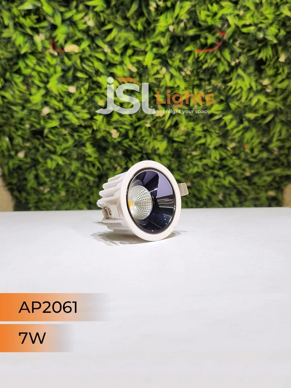 APRA AP2061 7W White Deep Recessed COB Downlight PB Reflector - 7W, 3000K, White PB