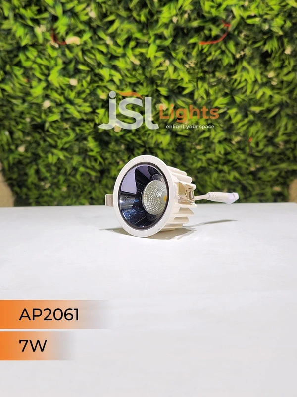 APRA AP2061 7W White Deep Recessed COB Downlight PB Reflector - 7W, 3000K, White PB