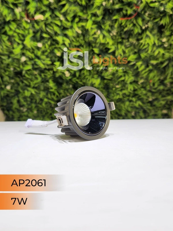 APRA AP2061 7W Black Deep Recessed COB Downlight PB Reflector - 7W, 3000K, Black PB