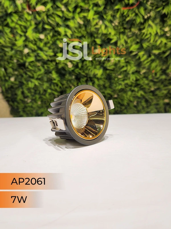 APRA AP2061 7W Black Deep Recessed COB Downlight GD Reflector - 7W, 4000K, Black GD