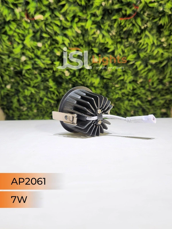 APRA AP2061 7W Black Deep Recessed COB Downlight PB Reflector - 7W, 3000K, Black PB