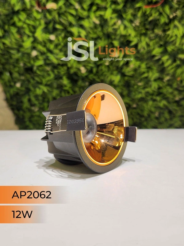 APRA AP2062 12W Black Deep Recessed COB Downlight RG Reflector - 3000K, Black