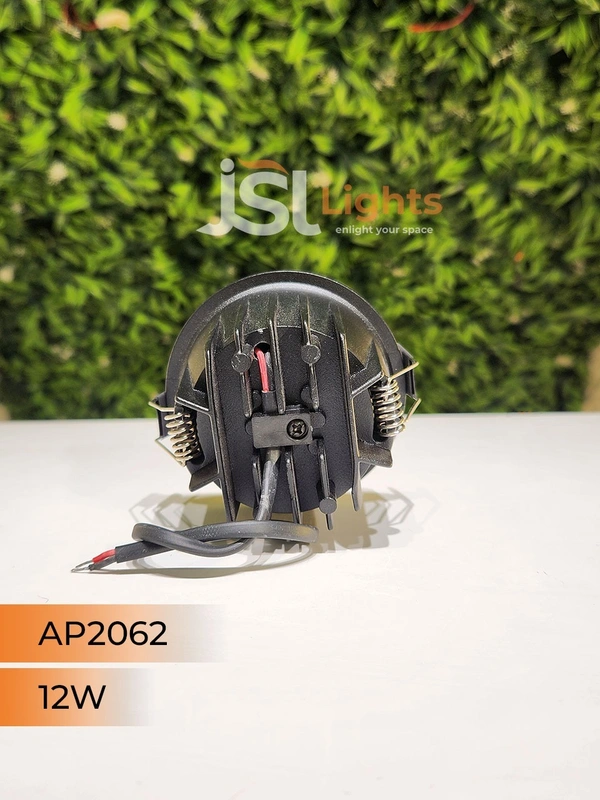 APRA AP2062 12W Black Deep Recessed COB Downlight RG Reflector - 4000K, Black