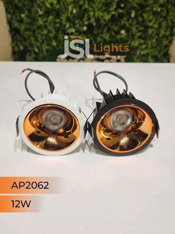 APRA AP2062 12W Black Deep Recessed COB Downlight RG Reflector - 4000K, Black