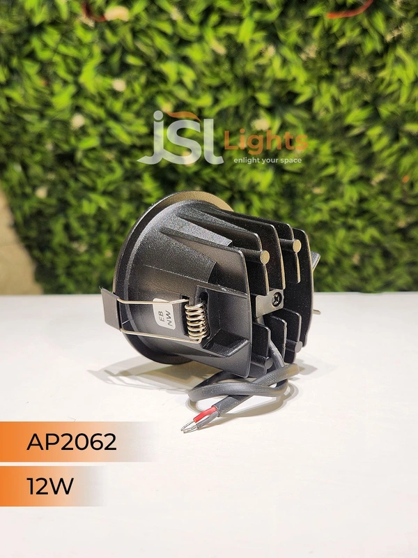 APRA AP2062 12W Black Deep Recessed COB Downlight RG Reflector - 4000K, Black