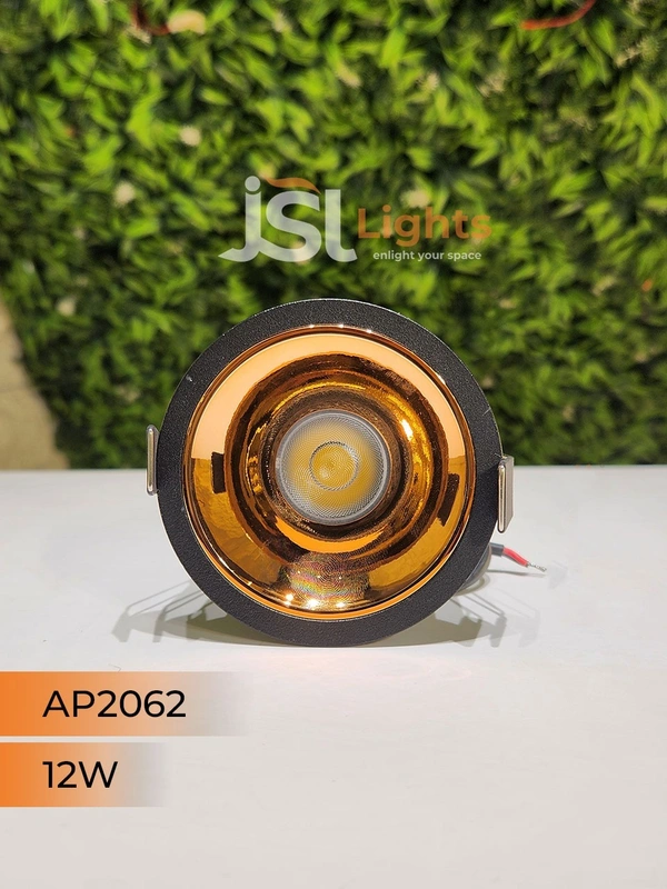 APRA AP2062 12W Black Deep Recessed COB Downlight RG Reflector - 4000K, Black