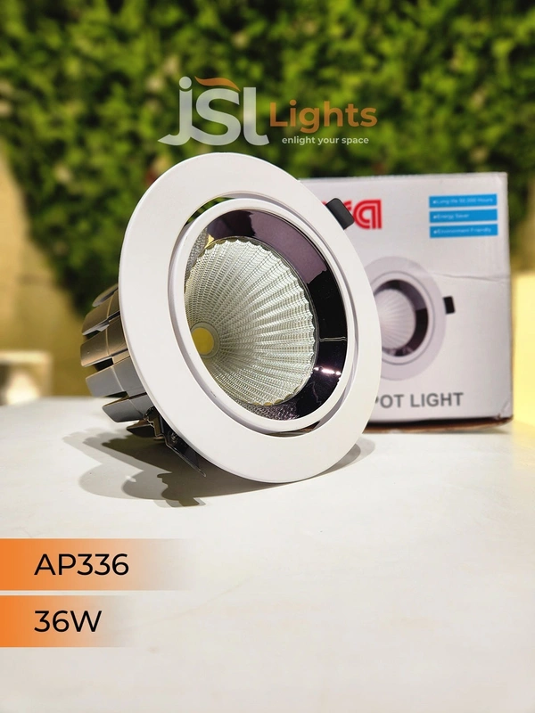 APRA AP 336 Round Deep Recessed COB Downlight - 36W, 3000K