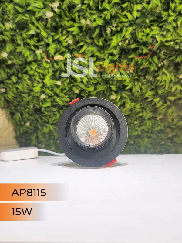 APRA AP8115 15W Deep Recessed COB Pop Up Downlight - 15W, 3000K, Black