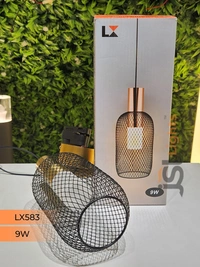 LX 583 9W BLACK GD Surface Hanging Light - 3000K