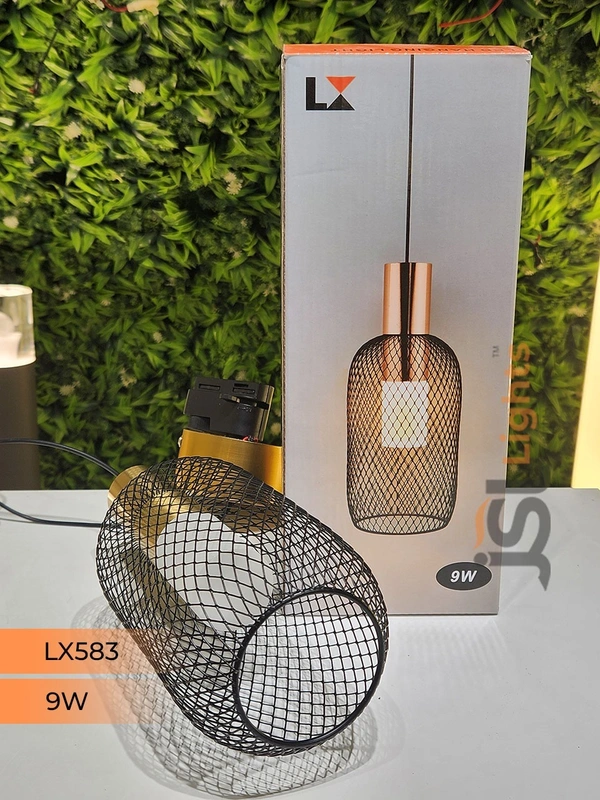 LX 583 9W BLACK GD Surface Hanging Light - 3000K