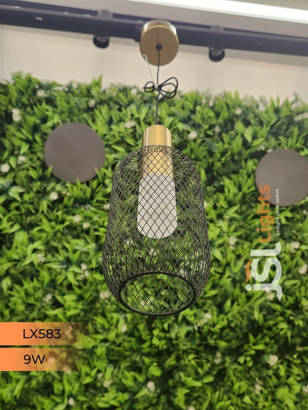 LX 583 9W BLACK GD Surface Hanging Light - 3000K