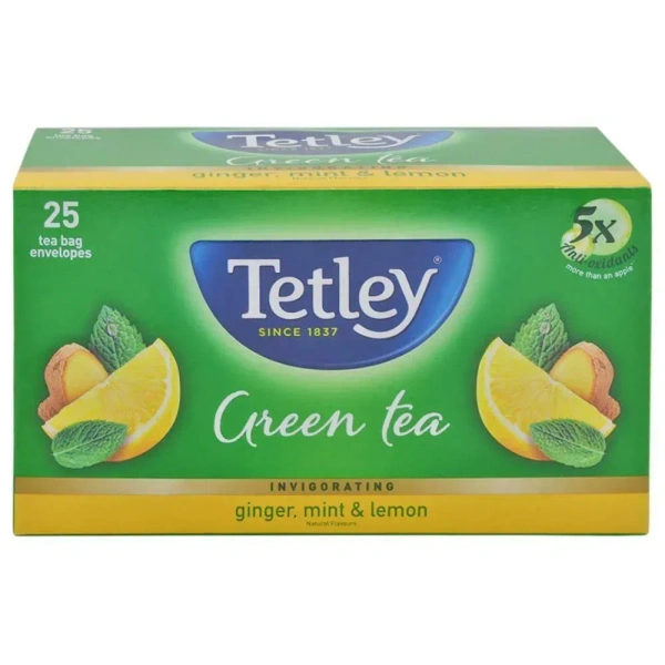 Tetley Ginger Mint and Lemon Green Tea Bags 25 pcs