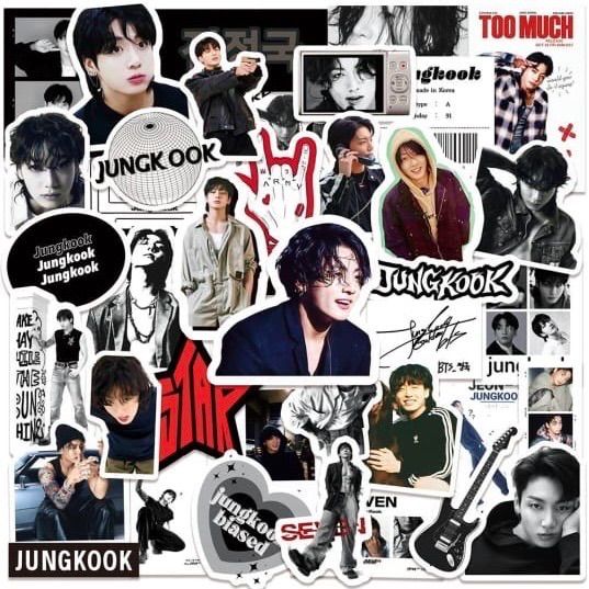BTS Jungkook ロングステッカー・フィルムブックマーク・ましかくフォト Jungkook Sticker Pack (Approx 56pcs)