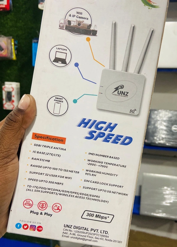 UNZ 4G Wifi Router - White