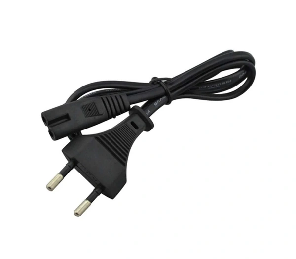2 Pin Power Cord For 2 Pin Adapter Charger 1.5 Meter - Black, 1.2m