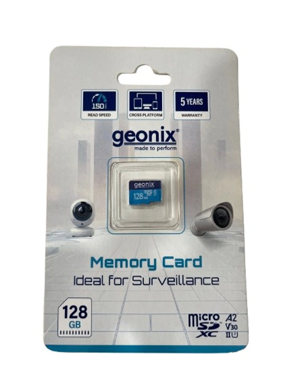 Geonix 128GB 150 MB\S microSDXC V10 A2 V30 II Surveillance Memory Card