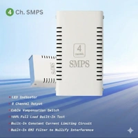 4 Channel CCTV Power Supply ā Stable Voltage Protection | Supports 4 Cameras up to 40ā60M Range