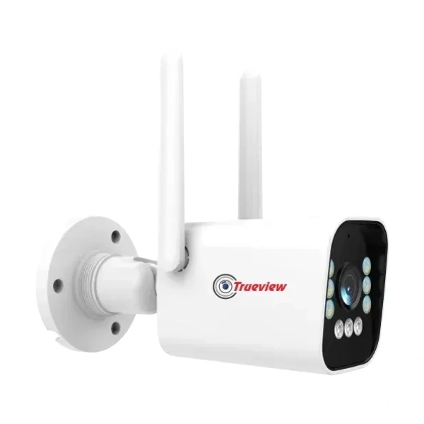 Trueview 3MP Smart 4G Bullet All Time Color Security Camera with , Two-Way Audio & Cloud Storage With STQC. - White