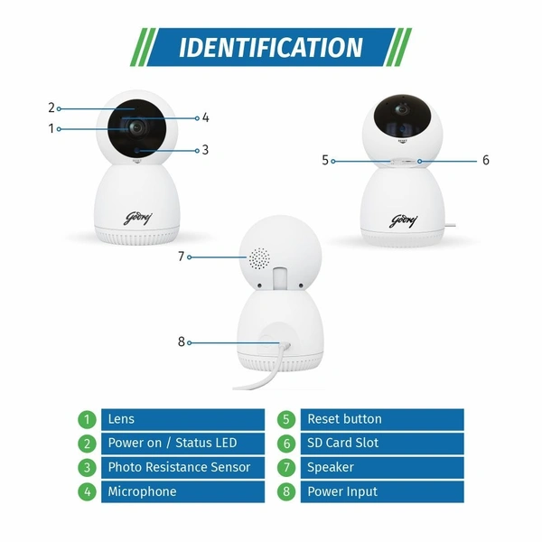 Godrej ace PRO 3MP WIFI PTZ Security Camera With 350 Degree - White