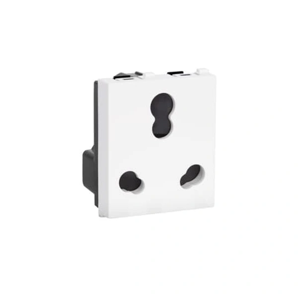 Schneider Electric  livia Plastic 6A/16A 3 Pin Socket with Shutter (White) 54% off - 12mm