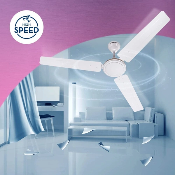 CROMPTON Crompton SUREBREEZE SEA SAPPHIRA 1200 mm Ceiling Fan for Home | BEE Star Rated Energy Efficient Fan | Superior Air Delivery | High Speed | 2 Years Warranty | (Opal White), Pack of 1