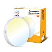  wipro Garnet 12W Rimless Round CCT Surface Panel | Colour Changing Panel | Warm White, Neutral White, Cool White | Elegant Rimless Design | Surface Mounted...