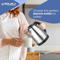 Bajaj KTX 1.8 Litre DLX Electric Kettle |1500 Watts Kettle with Stainless Steel Body | Cordless Operation | Auto Shut-off Mechanism | 2-Yr Warranty | Black