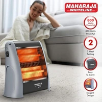 Maharaja Whiteline Quato Neo 800 Watts Quartz Heater | 2 Heat Setting | Easy to Carry | Shock Proof Body (Grey)