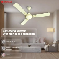 Havells Quickair 1200 mm Ceiling Fan, High-Speed, Energy Efficient, Silent Operation, Modern Design | 1 Star Rating | 2 Years Manufacturer Warranty (Bianco)