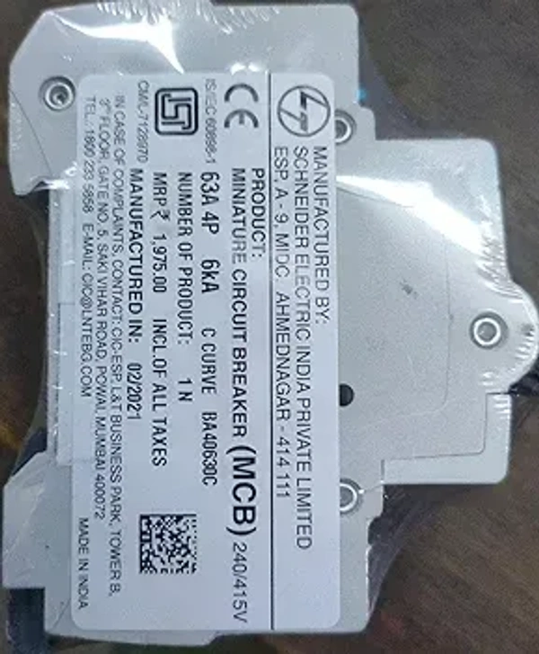 L&T 63 AMP Four Pole MCB - 32 AMP