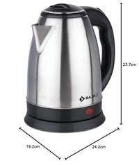 Bajaj KTX 1.8 Litre DLX Electric Kettle |1500 Watts Kettle with Stainless Steel Body | Cordless Operation | Auto Shut-off Mechanism | 2-Yr Warranty | Black