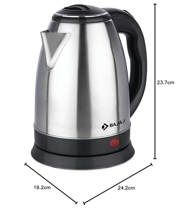 Bajaj KTX 1.8 Litre DLX Electric Kettle |1500 Watts Kettle with Stainless Steel Body | Cordless Operation | Auto Shut-off Mechanism | 2-Yr Warranty | Black