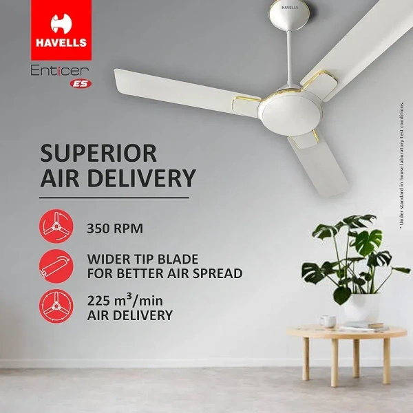 Havells 1200 Mm Fan Enticer Es Pearl White Gold| 2 Stars
