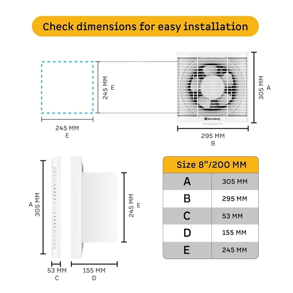 atomberg Efficio Exhaust Fan 200mm (8 Inches) | BLDC Motor  - 200  MM, WHITE