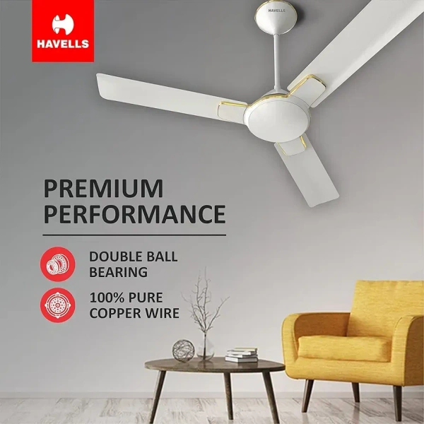 Havells 1200 Mm Fan Enticer Es Pearl White Gold| 2 Stars
