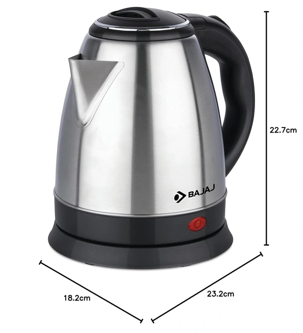 Bajaj KTX 1.5 Litre DLX Electric Kettle | 1350 Watts Kettle with Stainless Steel Body | Cordless Operation | Auto Shut-off Mechanism | 2-Yr Warranty