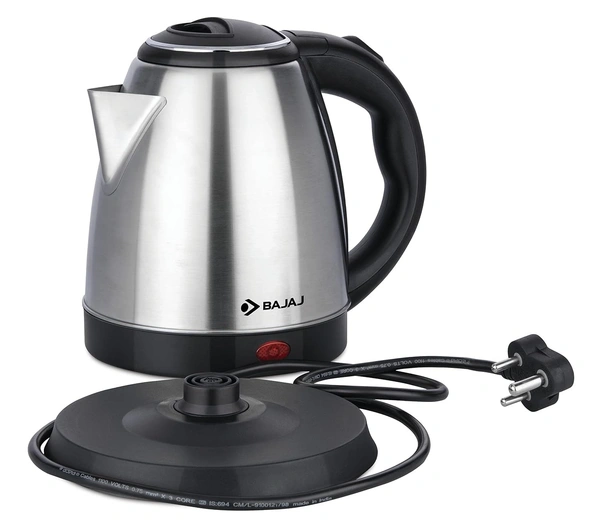 Bajaj KTX 1.5 Litre DLX Electric Kettle | 1350 Watts Kettle with Stainless Steel Body | Cordless Operation | Auto Shut-off Mechanism | 2-Yr Warranty