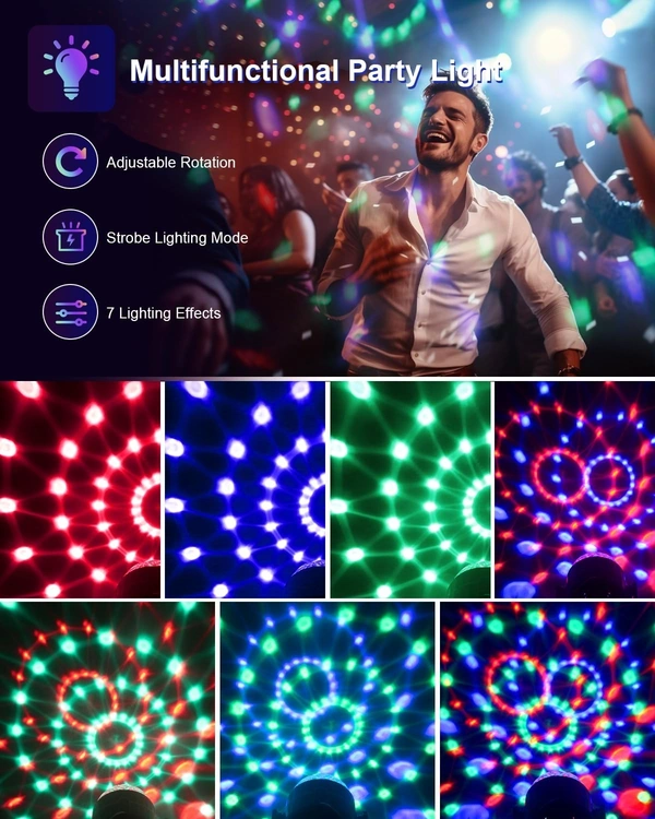  Sound Activated Party Hid Lights With Remote Control Dj Lighting, Rbg Disco