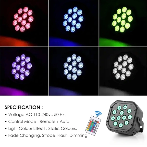  Gesto RGB Stage Par Light -DJ Light with Remote Control |