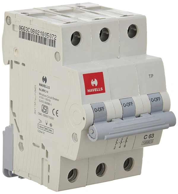  Havells DHMGCTPF063 PVC Plastic 63A MCB TP C Curve (White)