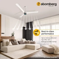 atomberg Renesa+ 1200mm BLDC Ceiling Fan with Remote Control | BEE 5 star Rated Energy Efficient Ceiling Fan | High Air Delivery with LED Indicators | 2+1 Year Warranty (Pearl White)