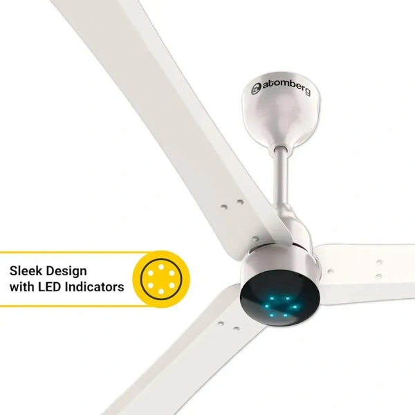 atomberg Renesa+ 1200mm BLDC Ceiling Fan with Remote Control | BEE 5 star Rated Energy Efficient Ceiling Fan | High Air Delivery with LED Indicators | 2+1 Year Warranty (Pearl White)