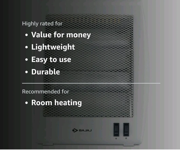 BAJAJ RHX 800 WATT HALOGEN ROOM HEATER - White