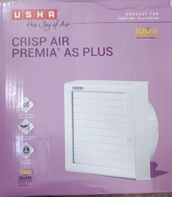 USHA CRIPS AIR PREMIA AS PLUS 150 MM ROUND - 150 Mm, White