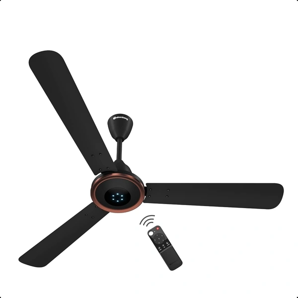 atomberg Erica Artesta 1200mm Designer BLDC Ceiling Fan with Remote | 5-star | Best-in-class Air Delivery | Newly Launched | Low noise | LED Speed Indicator | 2 Years Warranty (Midnight Black)