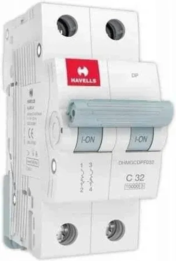 HAVELLS Havells 32A Double Pole C Curve MCB TO 63 AMP - 63 AMP DP, White