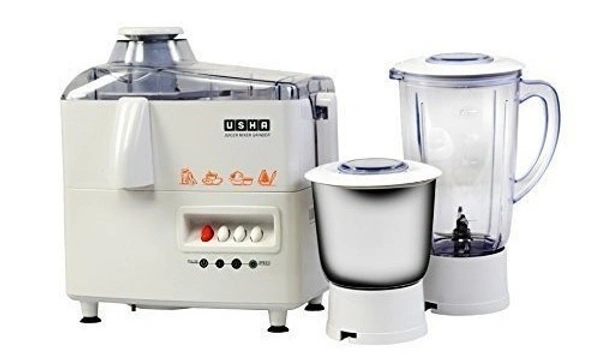 USHA JMG 3345 450Watts Juicer Mixer Grinder (White, 2 Jars) - 1, WHITE, 1