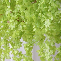 Indian Aesthetica Artificial Wisteria Vine – Fake Wisteria Green Hanging Garland | Silk Long Hanging Flowers String for Home, Party & Wedding Décor – White (Pack of 12, 43.5 Inches Each) - 43.5 Inches (110 cm), Lime Green