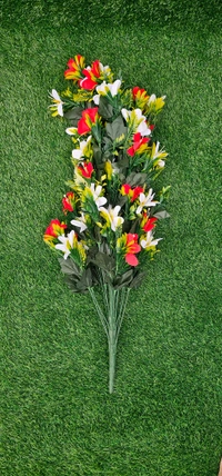 Indian Aesthetica Artificial Flower Lily Bouquets | Faux Flowers Bunch - for Table Vase, Pot, Home Decor, Living Room, Side Table Centerpiece - 50 Inch