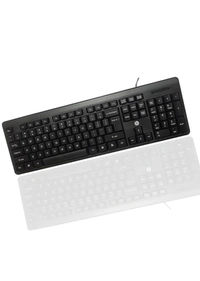 HP K100/7J4G1AA Wired USB Standard Multi-device Keyboard Compatible with Desktop, Laptop, Mac Quick, Comfy and Accurate, USB Plug & Play Setup with LED Indicators (Black)